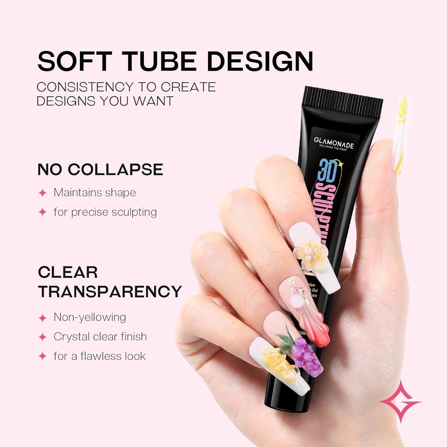 3D Sculpting Gel Nail Art: 15g Nail Sculpting Glue No Wipe Clear Gel Polish DIY Nail Art for Drawing Molding Nail Tech Must Haves Manicure Decoration Supplies-Velvo Beauty