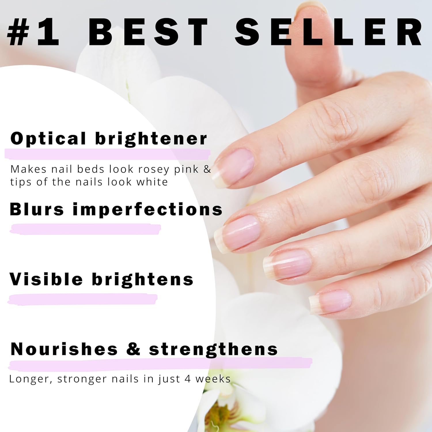 Perfect Formula Pink Gel Coat - Nail Strengthener and Strengthening Polish for Women, Extra Strong Nail Hardener, Keratin Treatment for Damaged Fingernails-Velvo Beauty