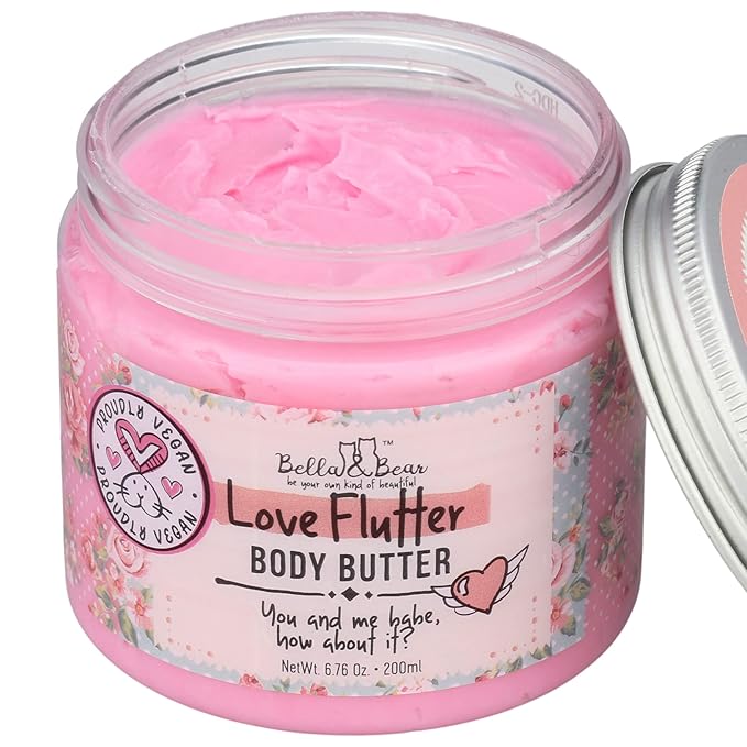 Bella and Bear Love Flutter Body Butter, Hydrating Formula, Soften & Prevent Scars, Stretch Mark Cream, 6.7oz-Velvo Beauty