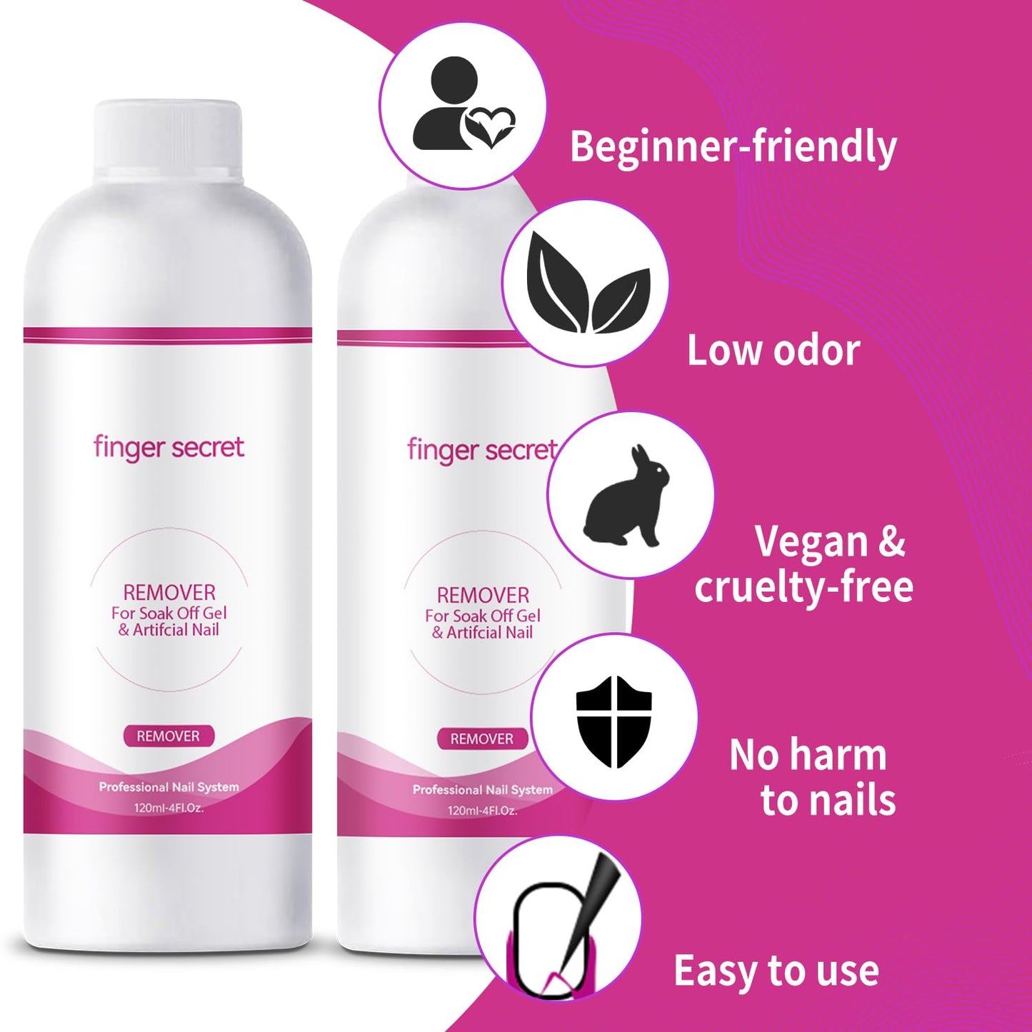 Nail Polish Remover 8Fl.Oz Nail Polish Remover Kit Polish Remover for Nails Glue Artificial Nails,Glitter Polish,Hard Builder gel,dip powder,poly gel,acrylic powder Remove-Velvo Beauty