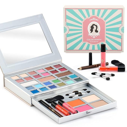Color Nymph All-in-One Makeup Kit - Perfect for Women, Teens, and Beginners! Unlock Endless Possibilities with 24 Gorgeous Shades of Matte and Shimmer Eyeshadow, Highly Pigmented Lip Glosses, Eyeliner-Velvo Beauty