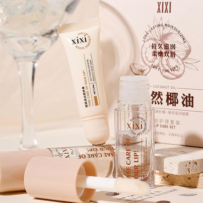 Lip Care Lip Scrub And Moisturizing Gel Set Sleeping Exfoliating Natural plant Oil Korean Therapy For Fuller Plumper-Velvo Beauty