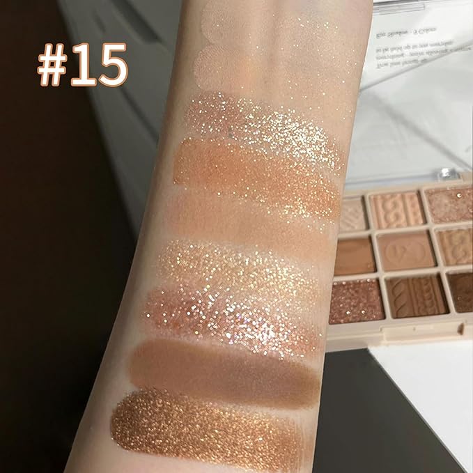 Erinde 9 Colors Eyeshadow Palette, Matte Shimmer Glitter Eye Shadow Makeup Palette, Highly Pigmented Long Lasting Waterproof, Natural Neutral Nude Eyeshadow Makeup Pallet, Cashmere-Velvo Beauty