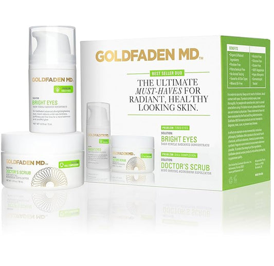 GOLDFADEN MD Duo Kit Bright Eyes and Doctors Scrub for Radiant Healthy Looking Skin-Velvo Beauty