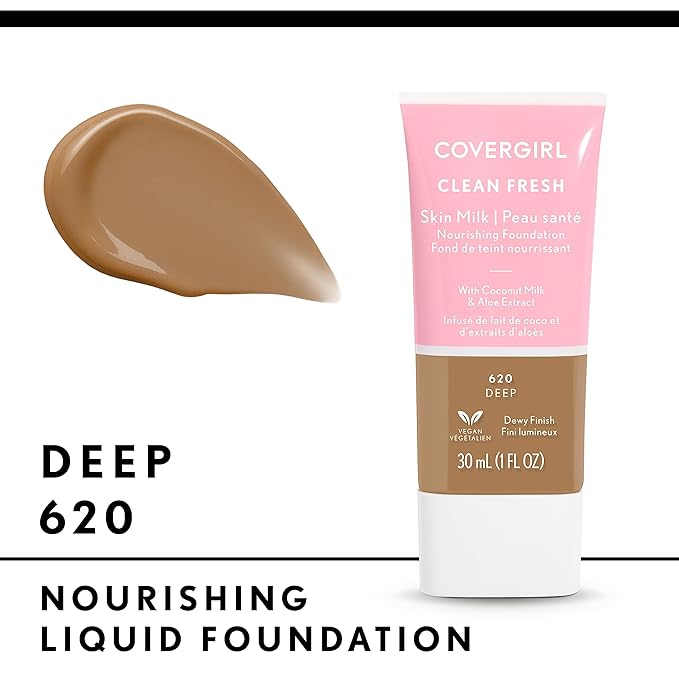 COVERGIRL Clean Fresh Skin Milk Foundation, Deep, 1 Fl Oz (Pack of 1) (packaging may vary)-Velvo Beauty