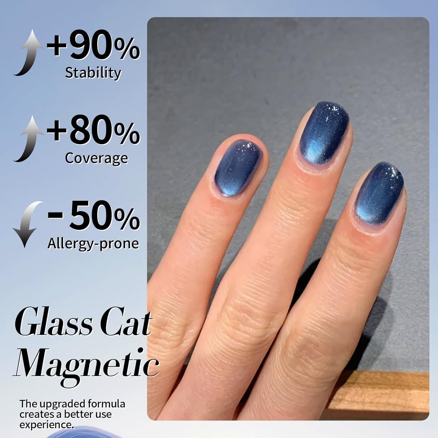Born Pretty Cat Magnetic Eye Gel Nail Polish,Dark Blue Lover Jelly Glass Magnetic Gel Polish Glitter Soak Off Nail Art Salon Manicure Home Gift 15ml-Velvo Beauty