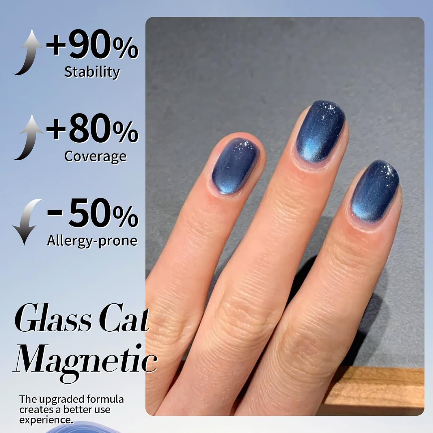 Born Pretty Cat Magnetic Eye Gel Nail Polish,Dark Blue Lover Jelly Glass Magnetic Gel Polish Glitter Soak Off Nail Art Salon Manicure Home Gift 15ml-Velvo Beauty