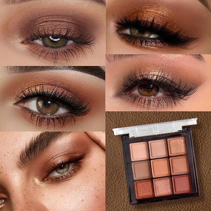 K'APEINE Eyeshadow Palette 9-Colors Nude Eye Shadow Palette Natural Brown Eyeshadows Palette Makeup Cool-Toned Highly Pigmented Eyeshadow for Eyes Long Lasting Naturing-Looking-Velvo Beauty