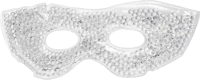 Gel Eye Mask, White - Cold Compress Ice Pack with Gel Beads - Microwave Safe for Heat Therapy - Great for Puffy Eyes, Dark Circles, Dry Eyes, Soothing Headaches-Velvo Beauty