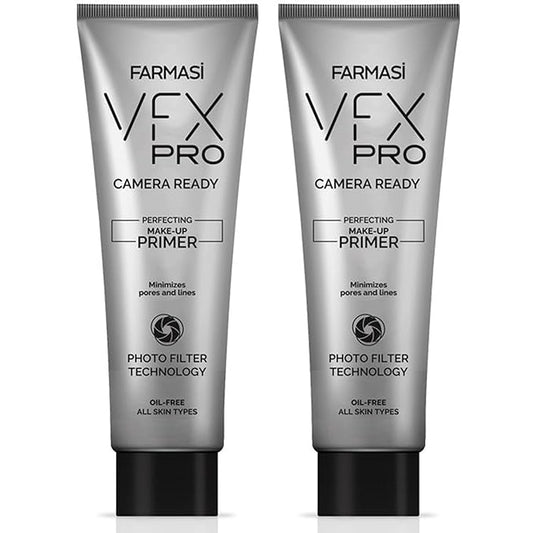 Farmasi 2-Pack VFX PRO Camera Ready Primer - Flawless Finish Long Lasting Makeup Base Smoothing Pore Minimizing Oil Control Lightweight Formula Professional Makeup Application Daily Use, Clear-Velvo Beauty