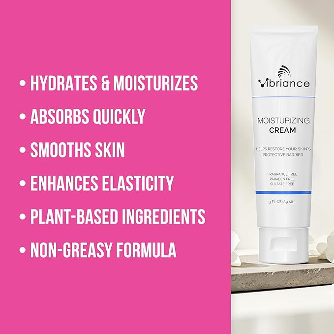 Vibriance Moisturizing Face Cream, 3 Fl Oz - Nourishing and Non-Greasy with Plant-Based Ingredients - Softening, Ultra-Hydrating, Fast-Absorbing Facial Moisturizer Cream for All Skin Types-Velvo Beauty