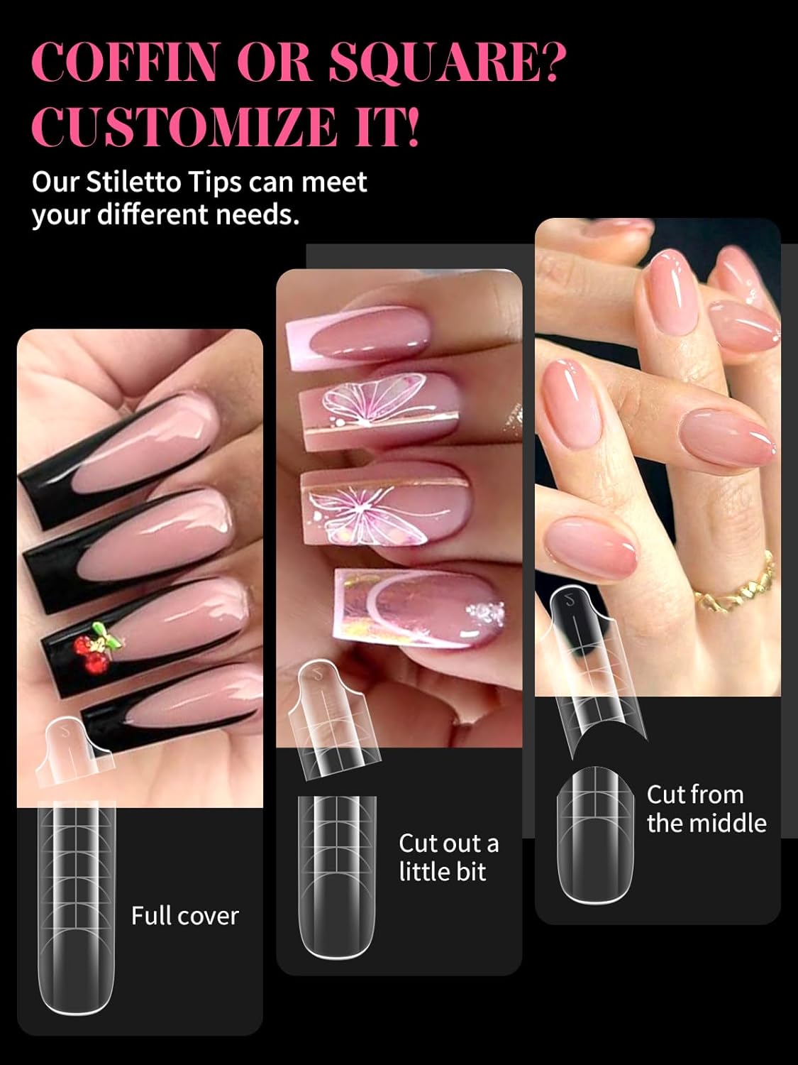 EBANKU Dual Nail Forms for Poly Extension Gel, 150 PCS Clear Square Nail Molds Reusable 15 Sizes Nail Extension Forms for Builder Gel Manicure Design Salon DIY-Velvo Beauty