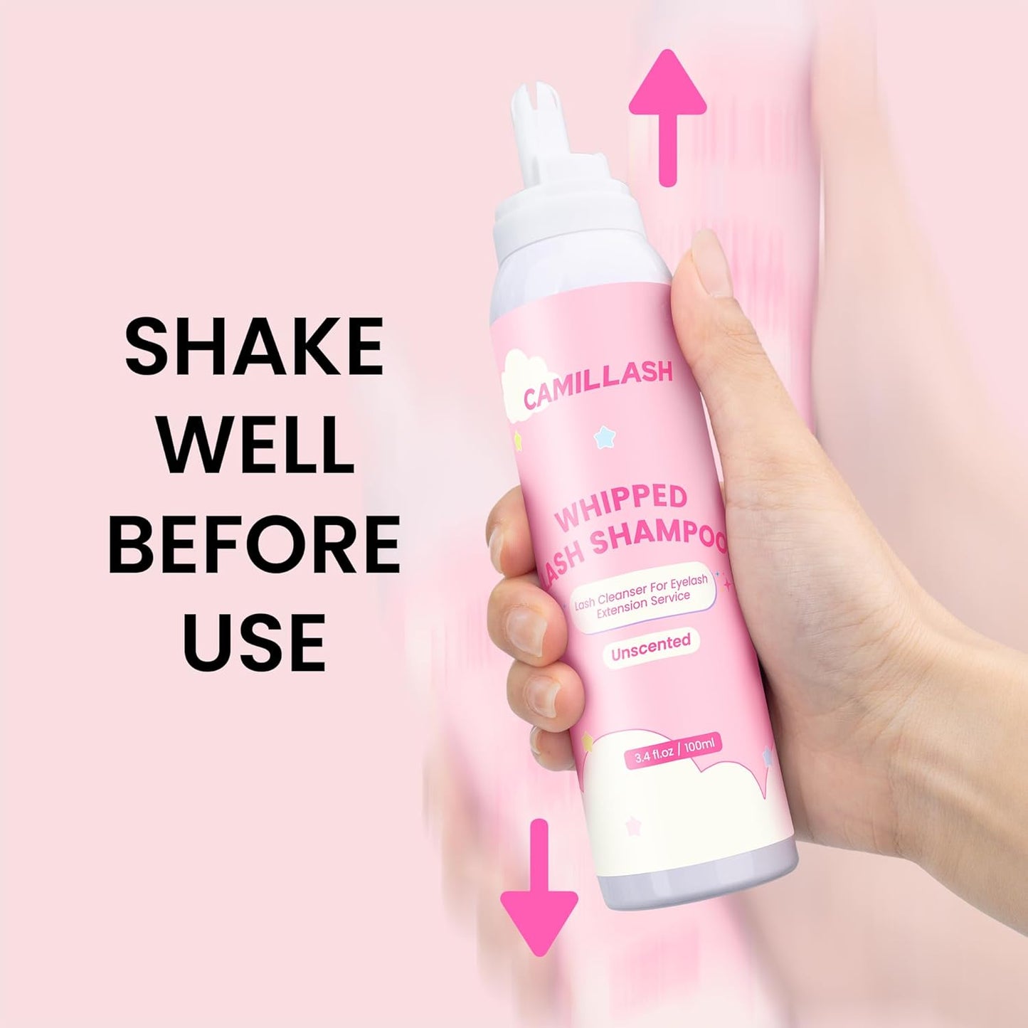 Whipped Lash Cream Shampoo Unscented Foam Cleanser | 100ml Eyelash Extension Cleaning Bath Kit | Salon&Home Use-Velvo Beauty