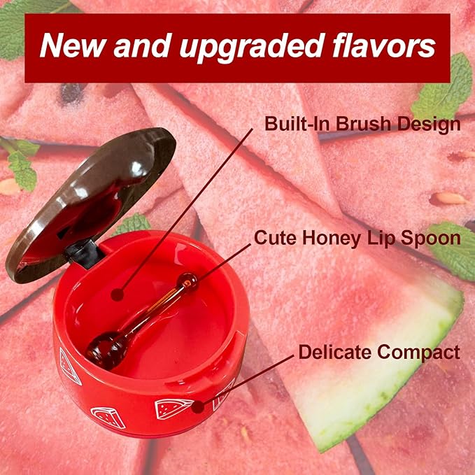 1 PCS Bee Lip Balm Honey Pot, Moisturizing Watermelon Sleeping Lip Balm Lip Mask Overnight, Hydrate Lip Repair Prevent Dry and Cracked Lip Care, Nourishes the Lip Skin, Reduces Lip Lines-Velvo Beauty