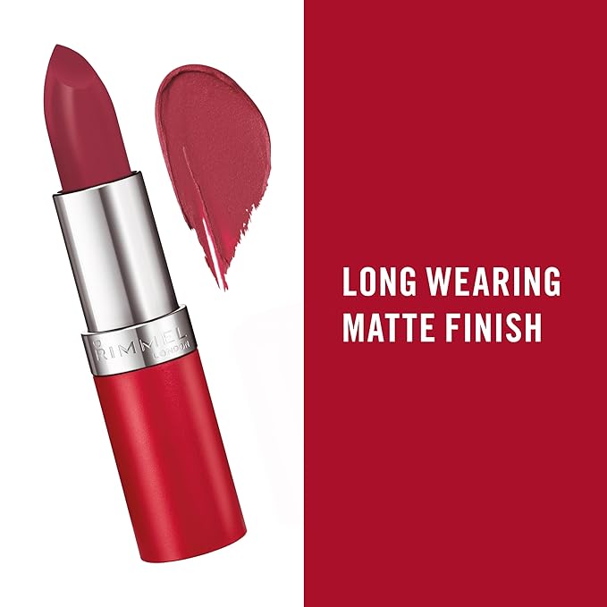 Rimmel Lasting Finish By Kate Lipstick - Matte Collection - Long Lasting, Smooth Formula for a Natural Glow - 107, .14oz-Velvo Beauty