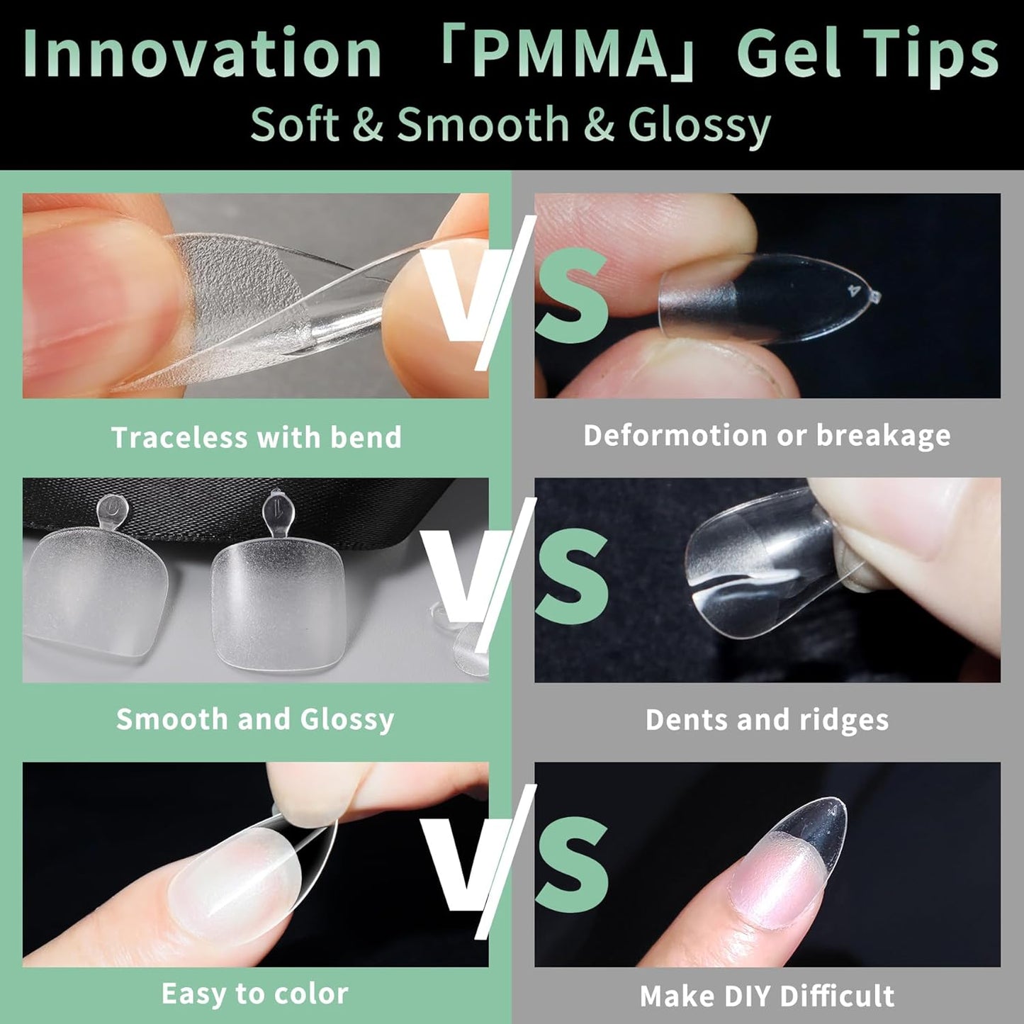 Toe Nail Tips, 216pcs Acrylic Fake Nails Gel Nail Tips Soft, Full Cover Pre-Shaped Matte Clear Press on Nails for Extension, Diy at Home Manicure 12 Sizes-Velvo Beauty