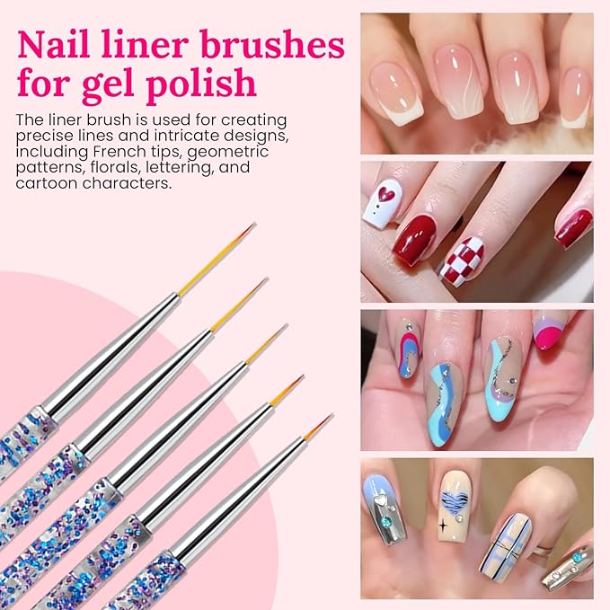 39 PCS Nail Art Brushes Set,Nail Art 3D Sculpting Pen Dotting Tools,Ombre Silicone Brush,Liner Brushes,Acrylic Brushes,Nail Art Palette with Gel Mixing Rod,Nail Design Kit for Home Diy & Salon-Velvo Beauty