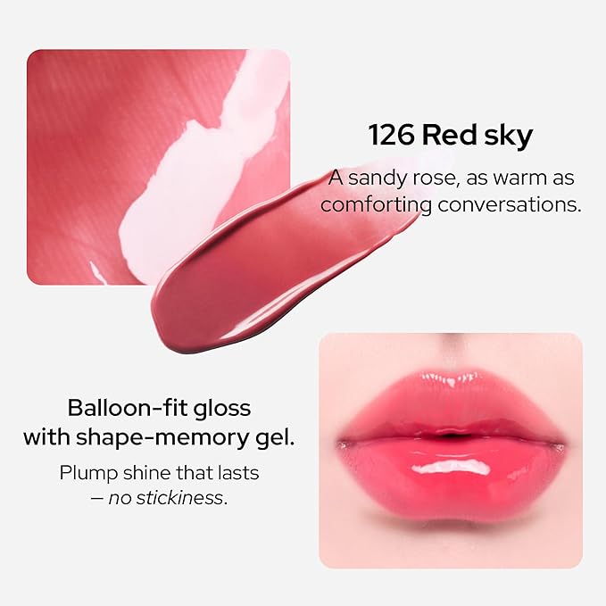 Unseen Balloon Tint, 9 Colors Set for All Skin Types. Buildable Color, Long Lasting Glossy Lip Stains, Lightweight Lip Gloss Make up (126 Red sky, 0.11 Ounce (Pack of 1))-Velvo Beauty