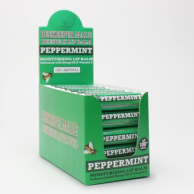 Beekeeper Made Beeswax Bulk Lip Balm, 40 Count Peppermint | For Men, Women, and Children. Great for Gifts, Showers, & More-Velvo Beauty