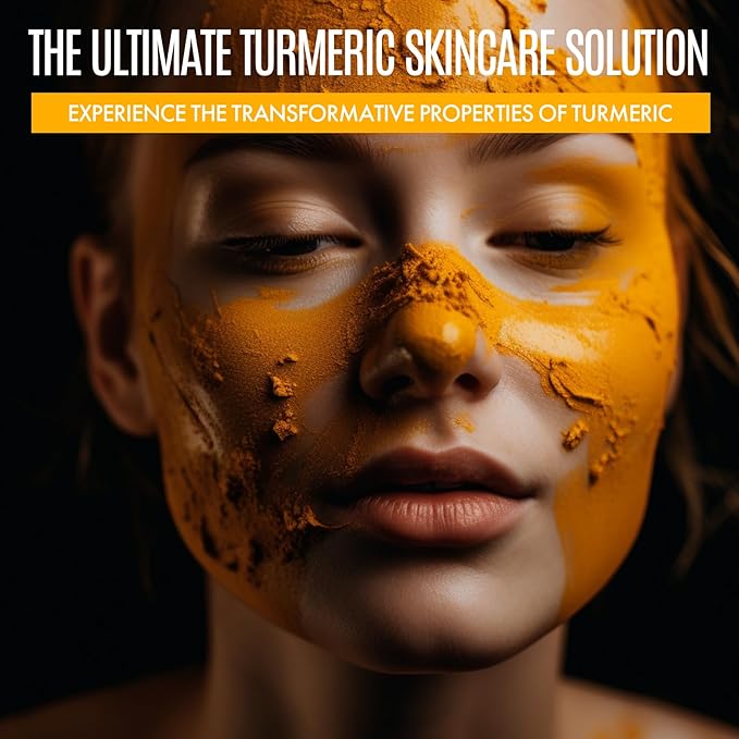 Turmeric Skincare Set - Turmeric Skin Care Products Brightening & Acne - Turmeric Skin Care Kit, Turmeric Skin Care Set - Turmeric Cleanser, Body Scrub, Face Cream & Facial Serum-Velvo Beauty