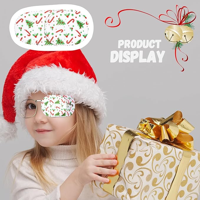 Newcotte 12 Pcs Eye Patch for Kids Girls Boys Reusable Eye Patch for Glasses over the Lens Colorful Eye Patch Toddler Eye Patch Adorable Kids Eye Patches Assorted Eye Patch Cover (Snowman)-Velvo Beauty