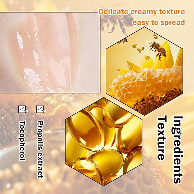 2PCS Bee Lip Balm Honey Pot,Hydrating Lip Moisturizer Cute Honey Pot Lip Balm Lip Scrubs Exfoliator with Wand,Moisturizing Exfoliating Overnight Propolis Lip Sleeping Mask for Men & Women-Velvo Beauty