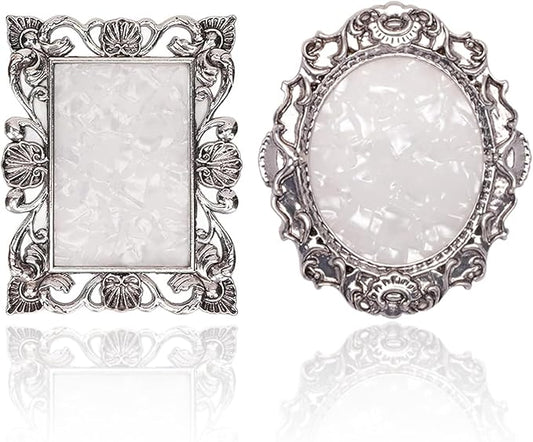 Nail Art Plate, 2 Pcs Nail Mixing Palette Polish Color Mixing Plate Nail Holder Nail Art Display Board, Nail Art Display Tools Photography Props(Sliver)-Velvo Beauty