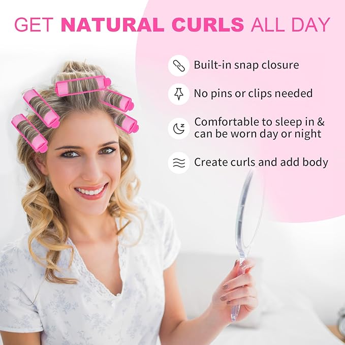 60 Pieces Foam Sponge Hair Rollers - Soft Sleeping Hair Curlers for Hair Styling (0.59inch, Pink)-Velvo Beauty