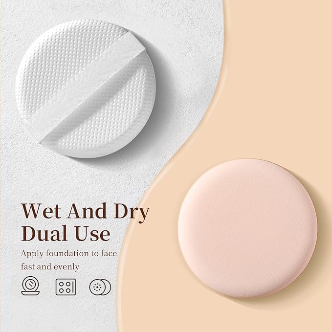 MOHOPE 8Pcs Air Cushion Makeup Puffs for Foundation with Portable Box, No Latex Blending Sponge for Liquid, Cream, Foundation and Powder, Teardrop Powder Puff, Purple-Velvo Beauty