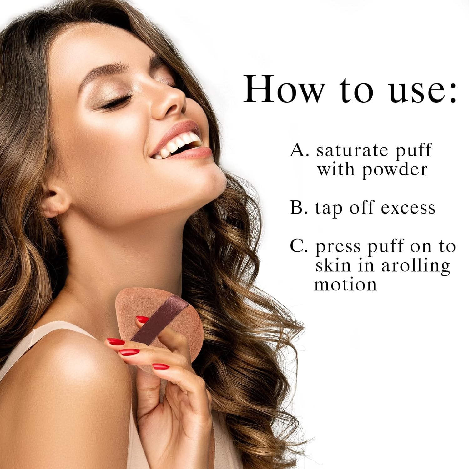 Powder Puff for Face Powder Triangle Beauty Blender Sponge Halo Glow Brown Powder Puff for Flawless Makeup Application-Velvo Beauty