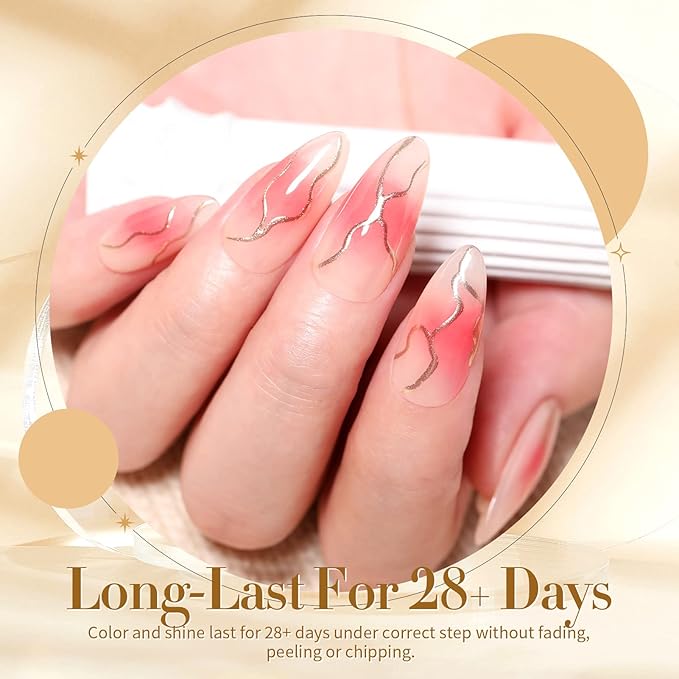 Born Pretty Jelly Gel Nail Polish Nude Set Crystal Transparent Translucent Sheer Clear 6 Colors Gift Collection Manicure Kit-Velvo Beauty