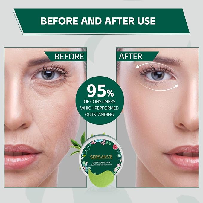 Under Eye Mask,30 pairs Green Tea Extract Anti-Aging Under Eye Mask, Firming Eye Mask, Green Tea Eye Patches,for Eye Moisturizing Dark Circles, Wrinkles, Fine Lines, Under Eye Bags-Velvo Beauty