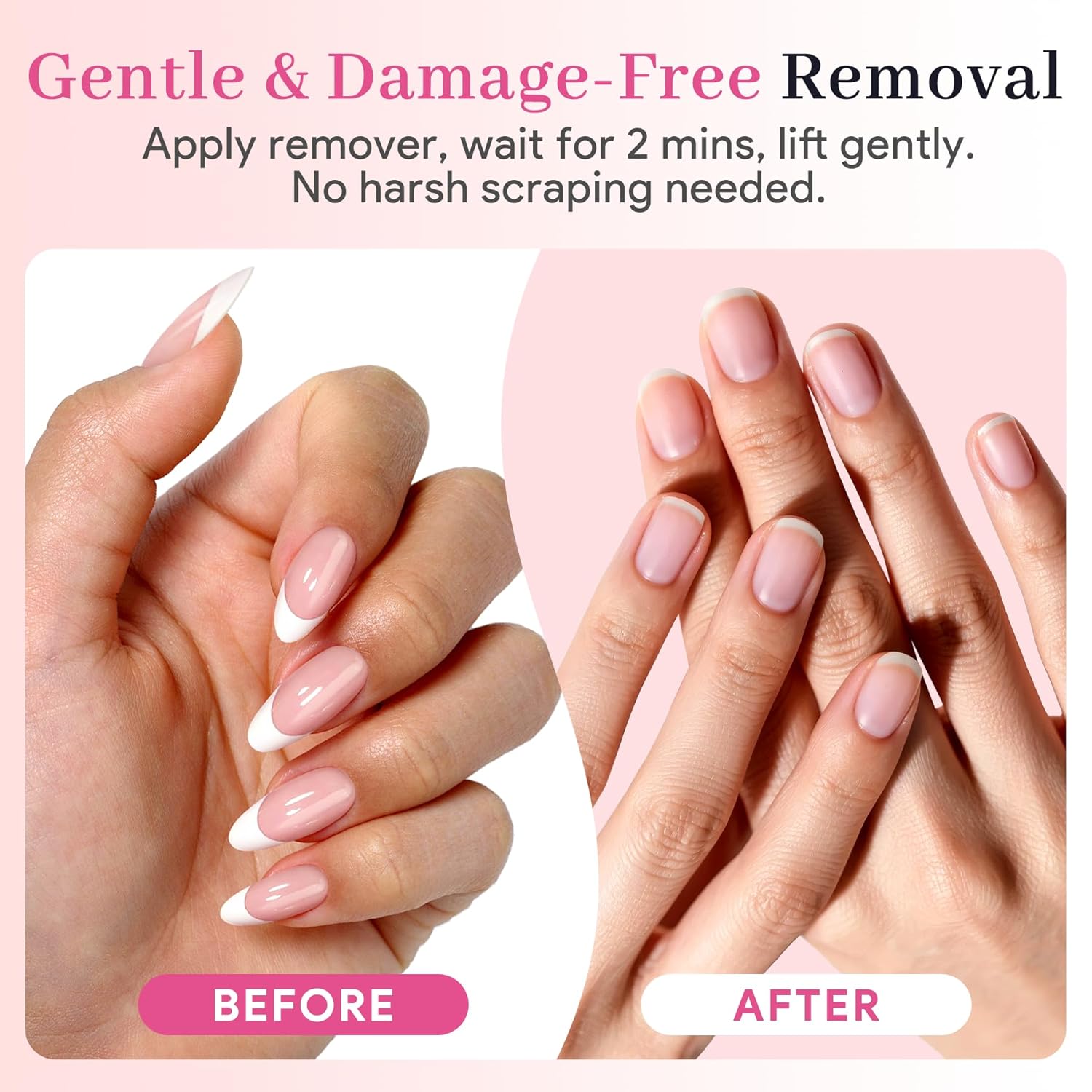 No-Lamp Nail Glue & Remover Set for Press Ons, 10ml Quick Dry 28 Days Super Strong Hold Glue on Nails, 10g Gentle Easy Removal with Tools Set for Beginner DIY Home, Not for Gel Polish Base Coat-Velvo Beauty