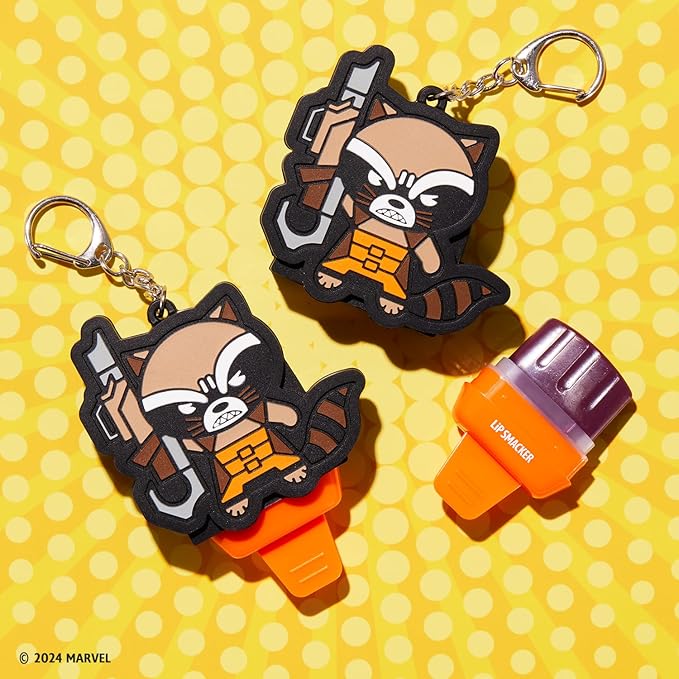 Lip Smacker Marvel, Guardians of the Galaxy, keychain, lip balm for kids - Rocket Racoon (keychain)-Velvo Beauty