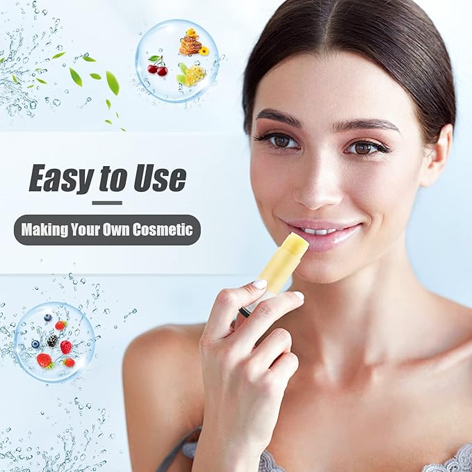 50Pcs 5g Lip Balm Tubes Plastic Lipstick Containers Empty Refillable Twist-up Lip Gloss Balm Filling Stick Clear Tube Holder with Black Cap for DIY Chapsticks Crayon Solid Perfume-Velvo Beauty