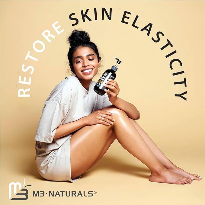 M3 Naturals Firming Body Massage Oil with Collagen & Stem Cell – Helps Smooth The Appearance of Cellulite & Improve Skin Texture – Refreshing Aromatherapy Body Oil for Legs & Full Body – 16 Fl Oz-Velvo Beauty