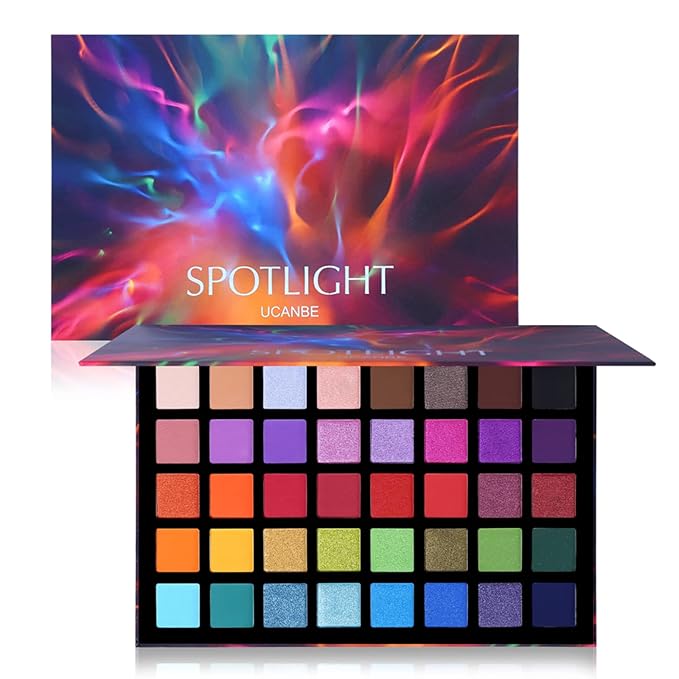 UCANBE Spotlight Eyeshadow Palette Professional 40 Color Eye Shadow Matte Shimmer Makeup Pallet Highly Pigmented Colorful Powder Long Lasting Waterproof Eye Shadow-Velvo Beauty