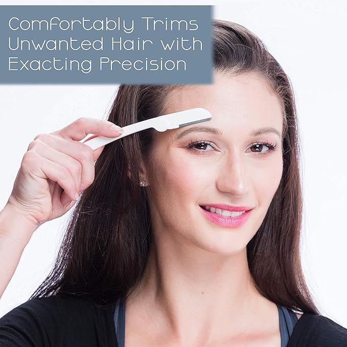 Dermaplaning Tool – Practical Eyebrow, Face and Peach Fuzz Hair Removal Razors for Women - With Vitamin C Facial Serum - 3 Pack Dermaplane Razor Blades-Velvo Beauty