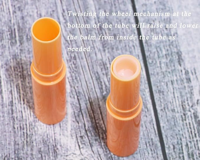 0.14oz Empty Flavored Lip Balm Container Tubes Plastic Homemade Moisturizing Lip Stick with Caps Bulk Fit for Women Adult DIY Making Supplies, 25 Count (Orange)-Velvo Beauty