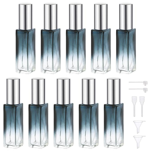 Segbeauty 10pcs Perfume Travel Refillable, 10ML Glass Spray Bottles Perfume Atomizer, Mini Travel Size Dispenser Bottle Set Atomizer Sprayer for Perfume Toiletries Cosmetic Container Spray Bottle-Velvo Beauty