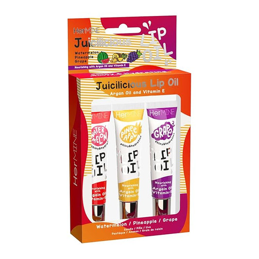 HerMINE Hydrating Lip Oil with Argan oil & Vitamin E Clear Long Lasting Nourishing Lip Oils Moisturizing Gel Multi-Packs Softening Clear Oil-Velvo Beauty