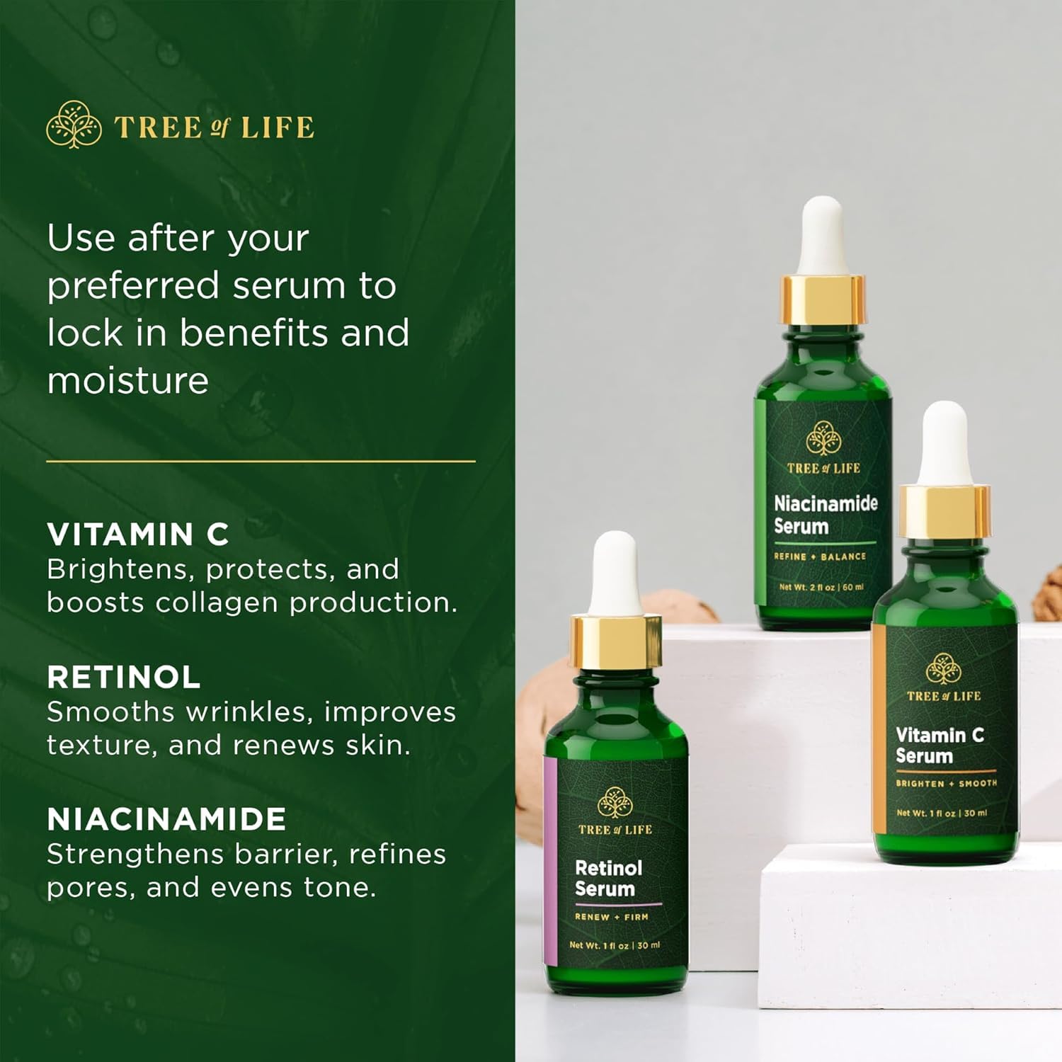 Tree of Life Beauty Ceramide Serum Complex - Skin Barrier Serum with Hemp Seed Oil - Nourishing Barrier Serum with Hyaluronic Acid, Niacinamide and Colloidal Oatmeal - Hydrating Serum for Face 1 Fl Oz-Velvo Beauty