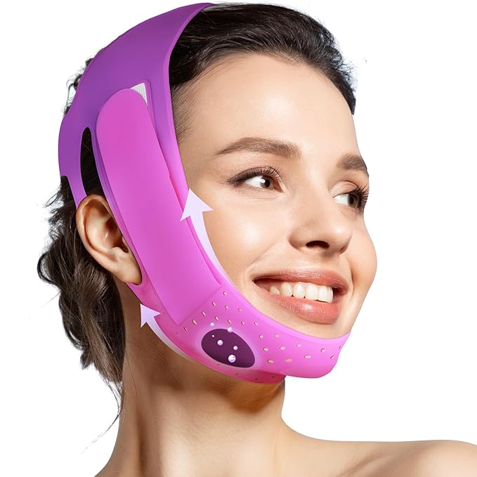 V-Line Mask Chin Up Mask V Shaped Face Mask Chin strap, Soft Silicone Chin Strap V Line Lifting Mask for Women,Jaw Exerciser-Velvo Beauty