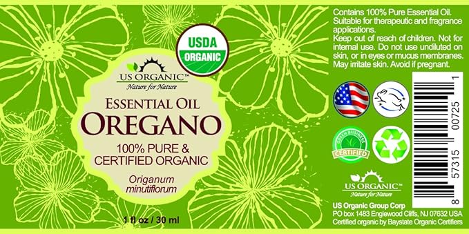 US Organic 100% Pure Oregano Essential Oil - USDA Certified Organic, Steam Distilled (30 ml)-Velvo Beauty