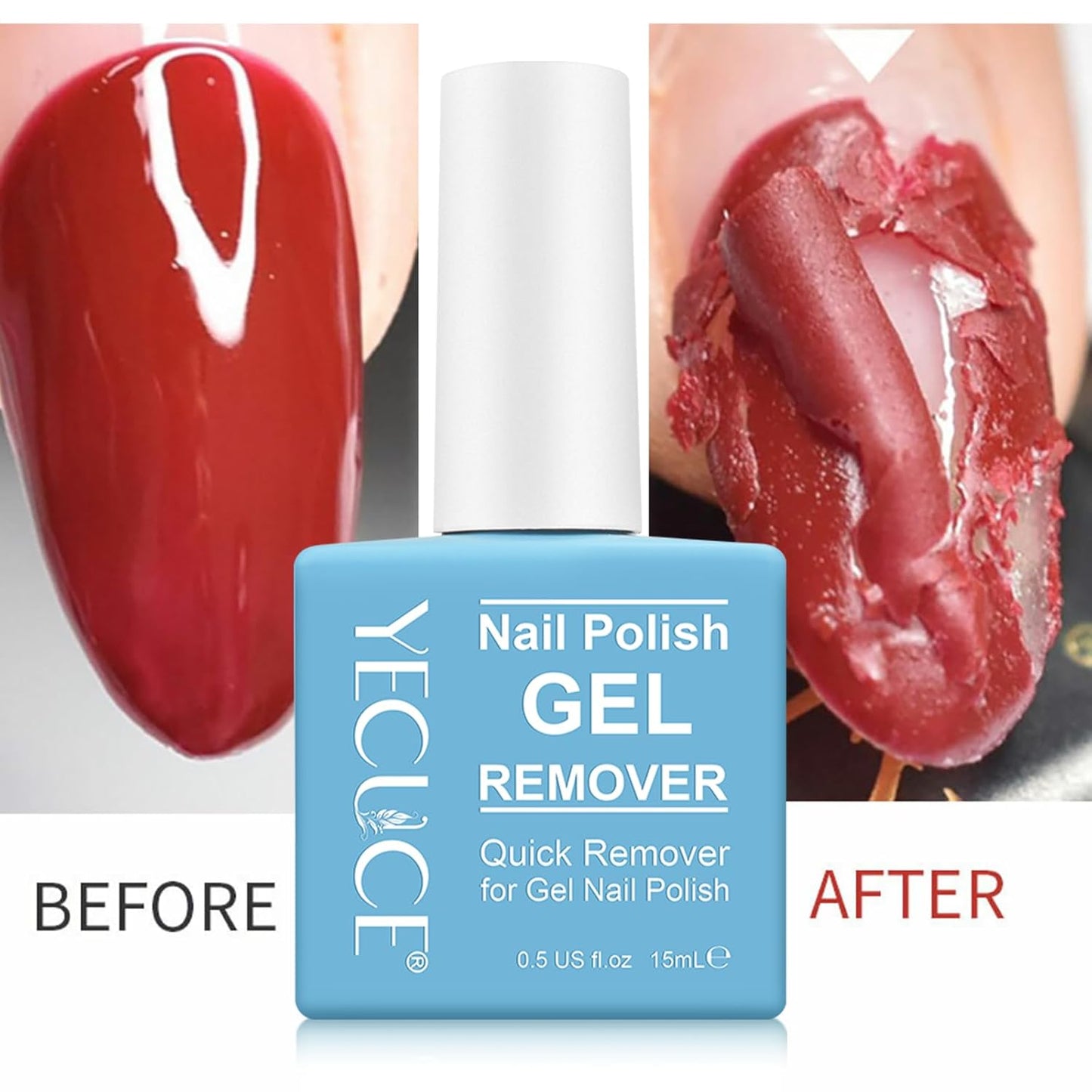 Gel Polish Remover, (3pcs) Gel Nail Polish Remover, No Need for Foil, Quick & Easy Polish Remover In 3-5 Minutes, No Need Soaking Or Wrapping-0.5floz-Velvo Beauty