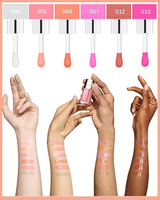 Plumping Lip Glow Oil, Hydrating Tinted Lip Oil Gloss, Transparent Toot Lip Oil, Long Lasting Lip Balm Moisturizing Glow Oil Fresh Texture, Glitter Shine Primer Lip Tint Lip Care Product-#0000-Velvo Beauty