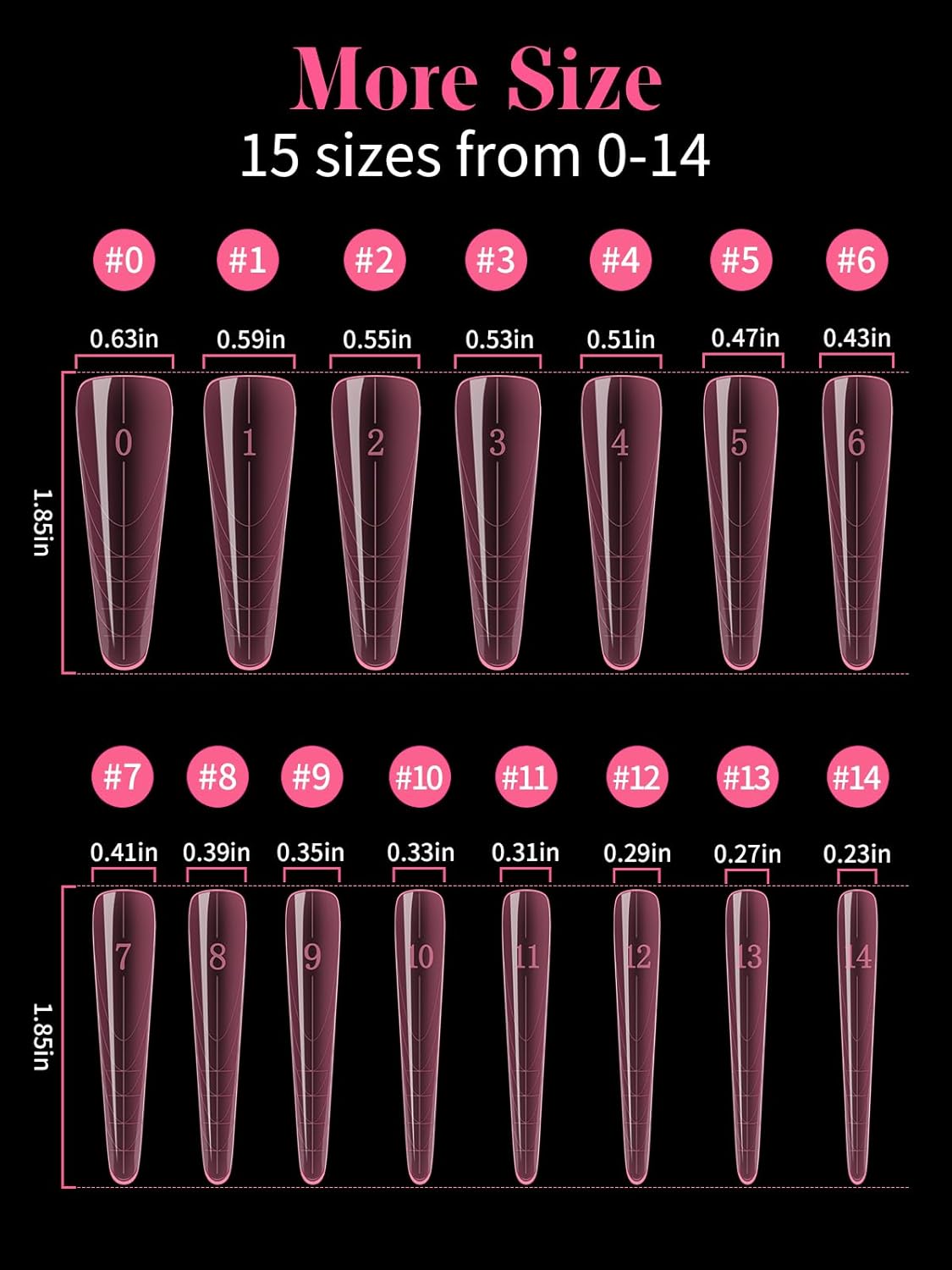 EBANKU Dual Nail Forms for Poly Extension Gel, 150 PCS Pink Nail Molds Reusable 15 Sizes Nail Extension Forms for Builder Gel Manicure Design Salon DIY-Velvo Beauty