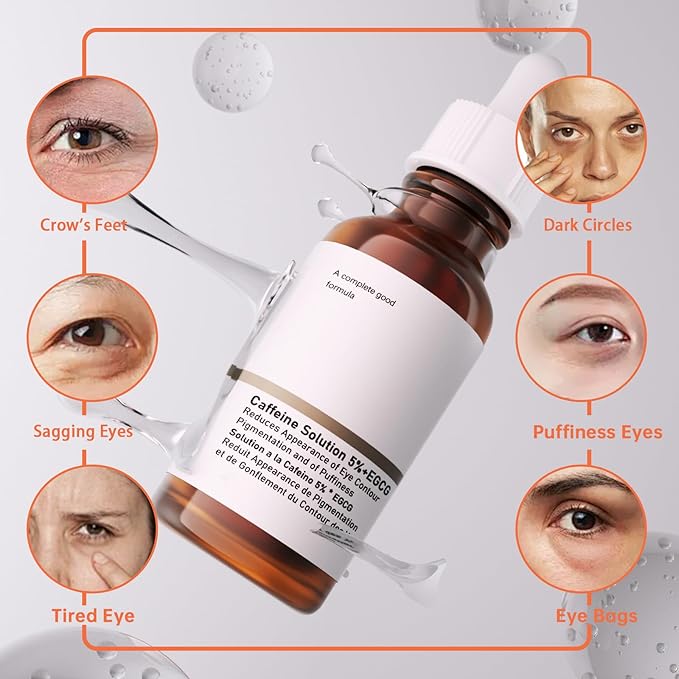 The Caffeine Solution 5% + EGCG，Reduces Appearance of Eye Contour Pigmentation and Puffiness，Under Eye Serum (30ml) Caffeine For Face Moisturizing Serum (1)-Velvo Beauty