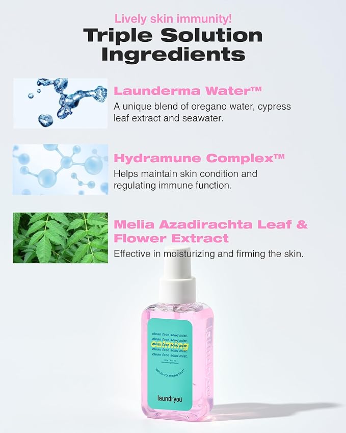Clean Face Solid Mist - Calming, Hydrating, and Moisturizing Gel-To-Mist Dermatologist Tested Hypoallergenic Facial Spray for Redness Relief and Soothing Irritated Skin - (3.38 fl. oz.)-Velvo Beauty