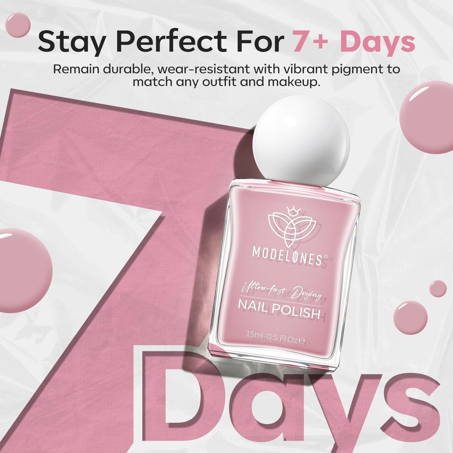 modelones Natural Pink Nail Polish, 15 ml Baby Pink Quick Dry Nail Lacquer Strengthener Long Last Shine Fingernail Toe Nail Art DIY Home Travel Manicure Gift for Women Girls 0.5 Fl Oz-Velvo Beauty